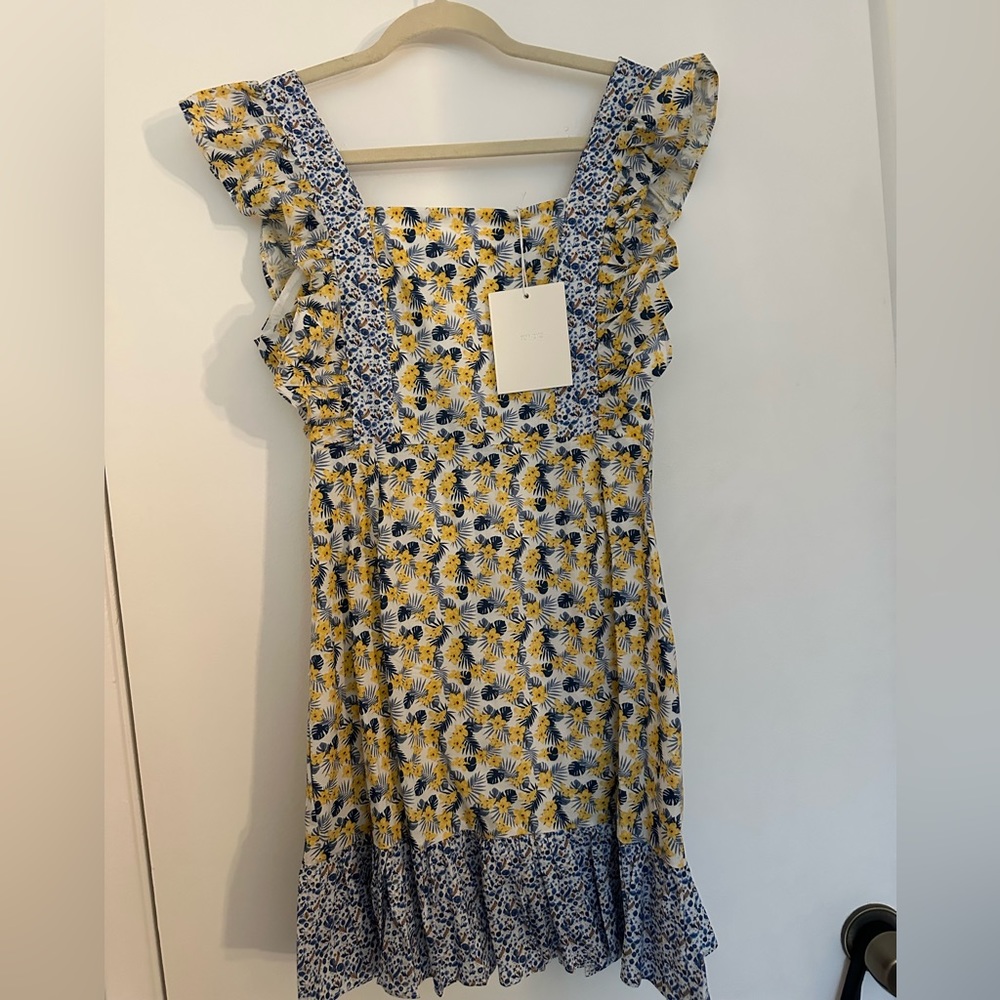 70/21 floral ruffled mini dress